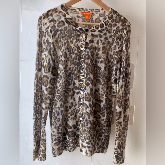 Leopard print crochet cardigan - Size L - Picture 1 of 4